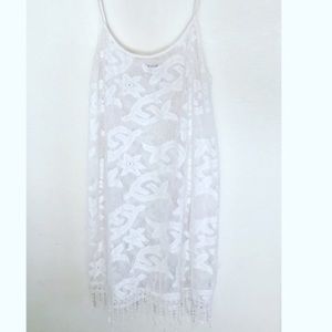 White Aerie lace detail cover up